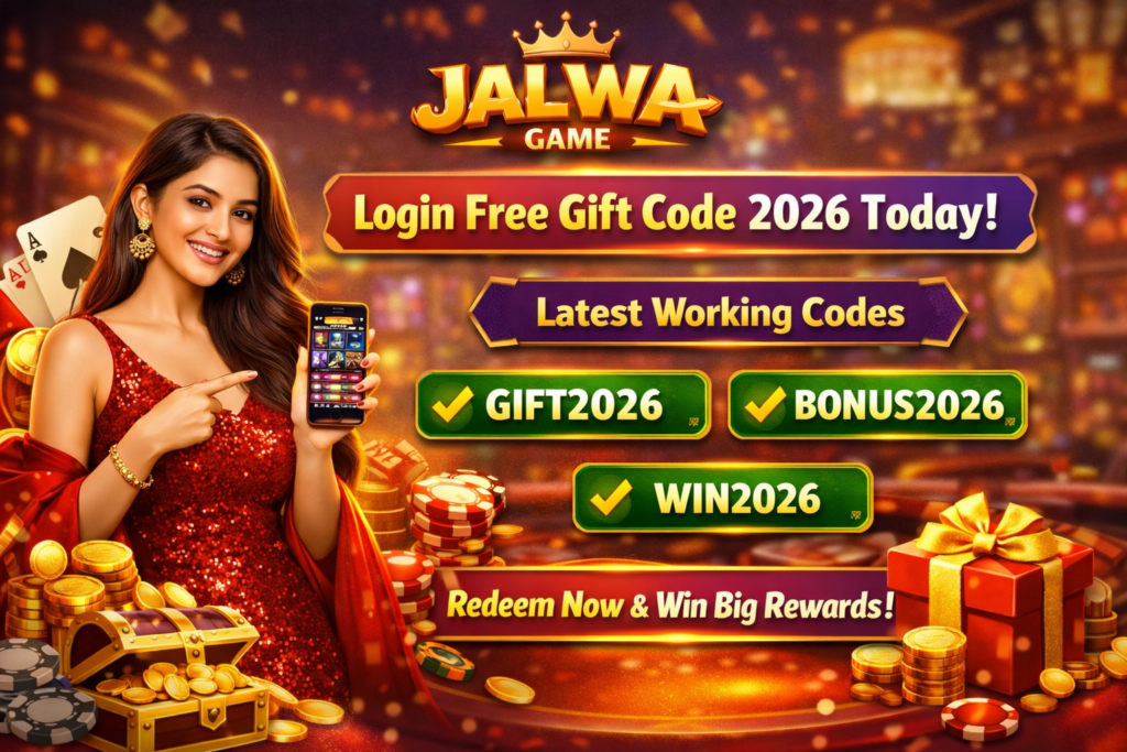 Jalwa Game login free gift code 2026 today with latest working promo codes and rewards screen