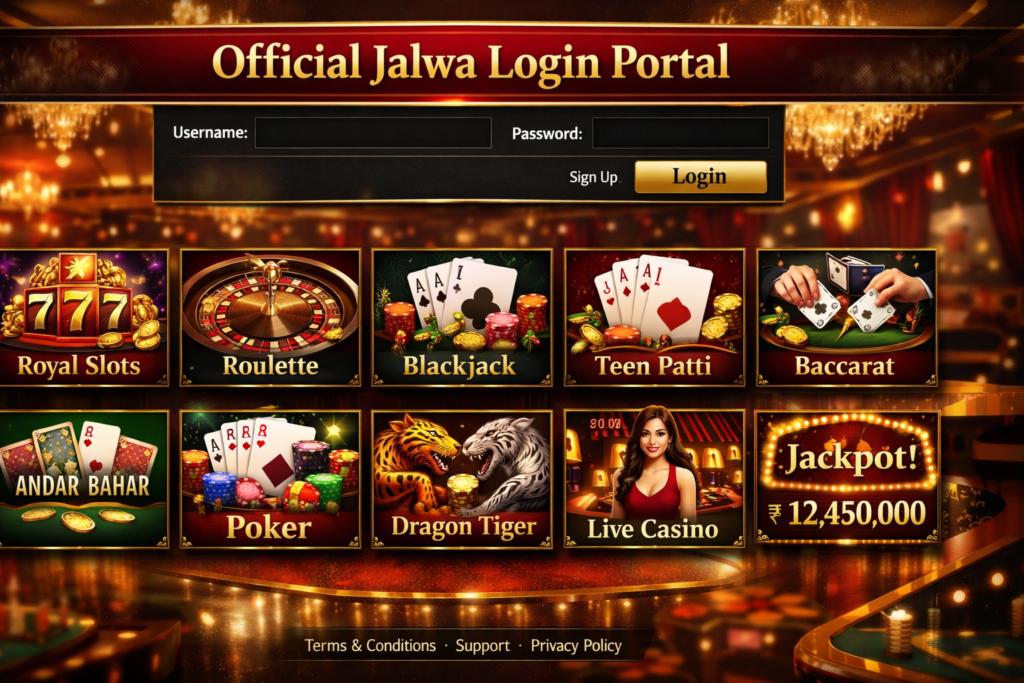 Screenshot of the Official Jalwa Game login portal with instructions on how and where to access the Jalwa game online.