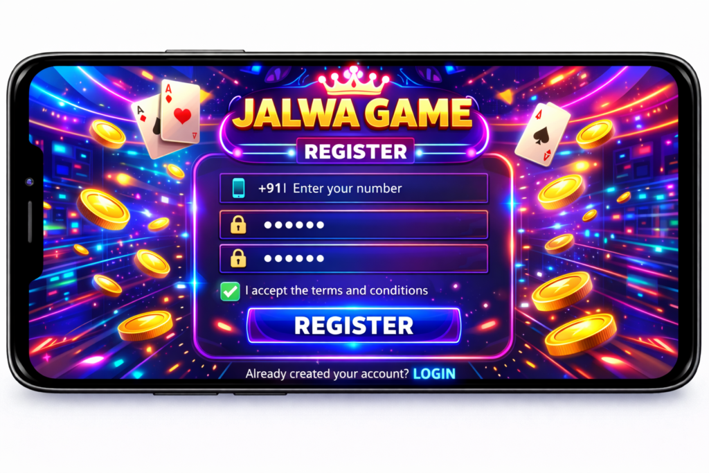 Jalwa Game registration page showing easy step-by-step account signup guide for new players.