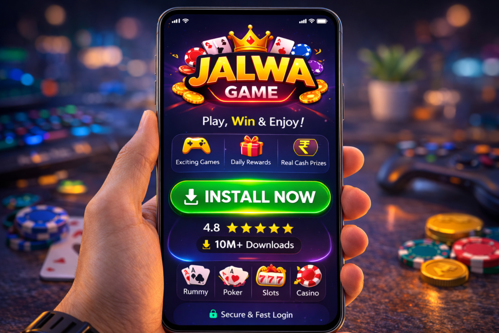 Jalwa Game Login Lottery dashboard on mobile screen showing easy Jalwa Game login access and online lottery game interface for players.