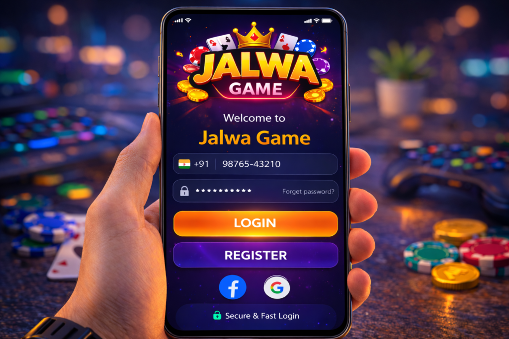 Official Jalwa Game login page showing secure user access panel with username and password fields to quickly log in and start playing on Jalwa Game platform.