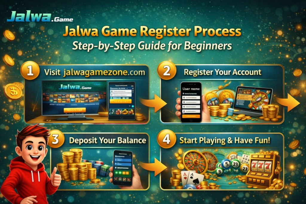 Jalwa Game Register step-by-step guide for beginners showing how to create a Jalwa Game account, complete registration, and start playing online safely in 2026.
