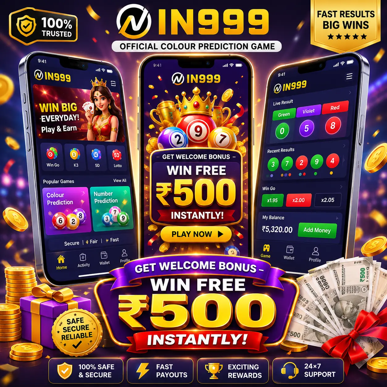 IN999 – Official Colour Prediction Game & Get ₹500 Welcome Bonus with secure online gameplay, easy registration, fast login, mobile-friendly platform, and exciting rewards for Indian players.